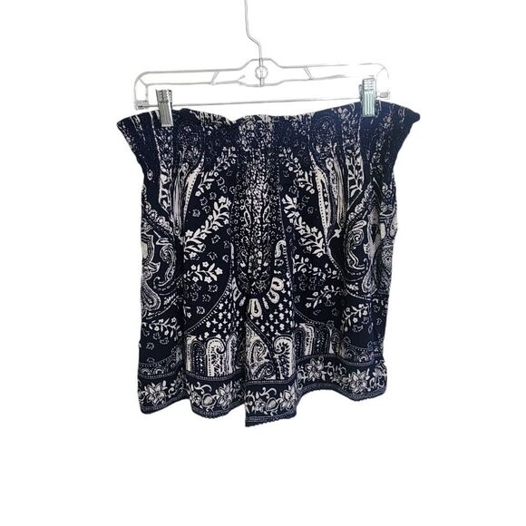 Bila shorts navy & white paisley print pull on beachy comfy XL - Picture 1 of 3